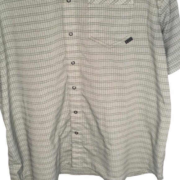 5.11 Tactical Shirt Mens Extra Large Gray Plaid Short Sleeve Button Up Outdoor - Picture 3 of 13